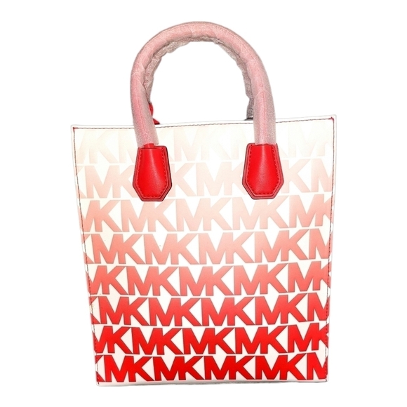 Michael Kors Mercer Shopper Vegan Purse Shoulder Bag Crossbody Coral NWT NEW - Picture 2 of 5